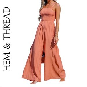 Hem & Thread Women's Coral Jumpsuit